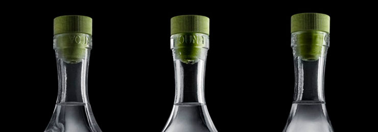 Vodka YOUNG GRAIN bottle design.