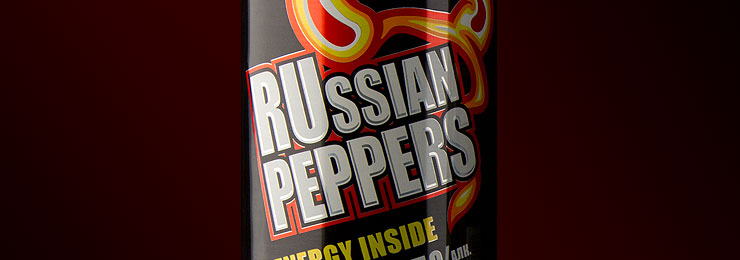 Alco energy drink RUSSIAN PEPPERS can design.