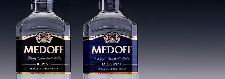 Vodka MEDOFF design.