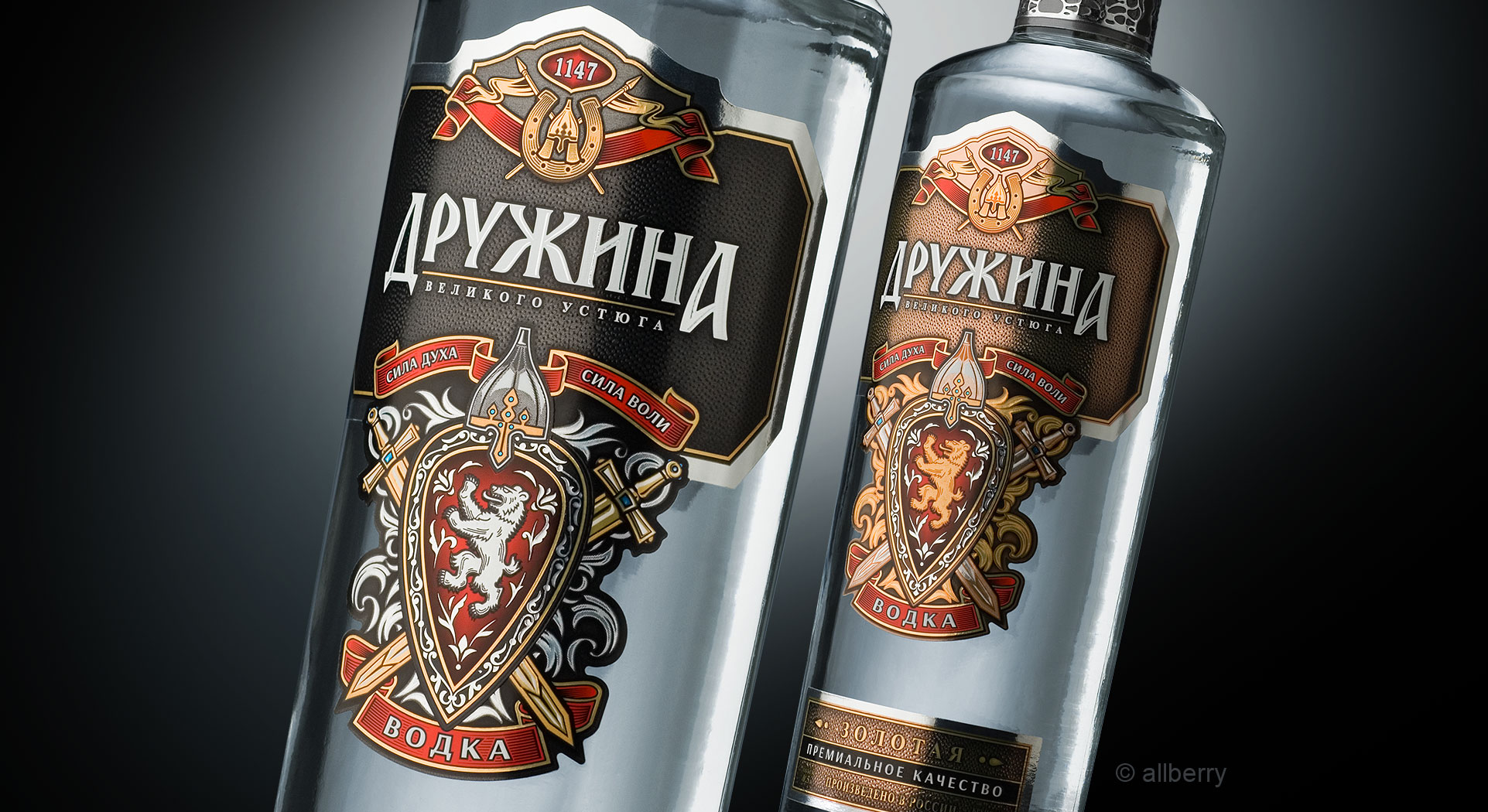 DRUZHINA vodka range design